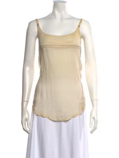 Pre-owned Kristensen Du Nord Scoop Neck Sleeveless Top In Neutral