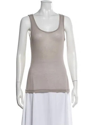 Pre-owned Kristensen Du Nord Scoop Neck Sleeveless Top In Neutral