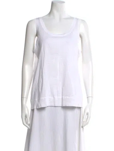 Pre-owned Kristensen Du Nord Scoop Neck Sleeveless Top In White