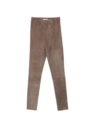 Kristensen Du Nord Seam-detail Suede Trousers In Multi