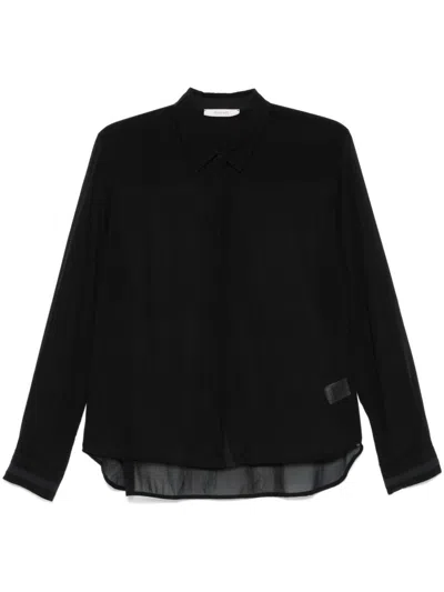 Kristensen Du Nord Semi-sheer Shirt In Black