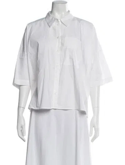 Pre-owned Kristensen Du Nord Short Sleeve Button-up Top In White