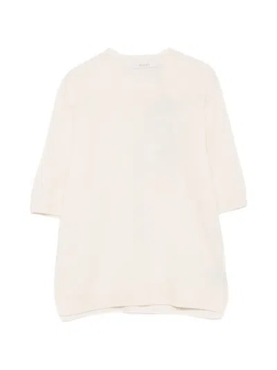 Kristensen Du Nord Short-sleeve Cashmere Sweater In White