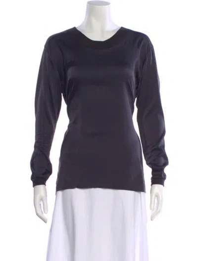 Pre-owned Kristensen Du Nord Silk Crew Neck Top In Black