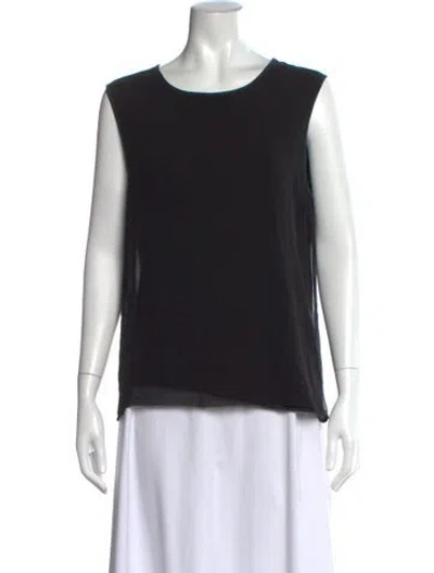 Pre-owned Kristensen Du Nord Silk Crew Neck Top In Black