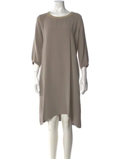 Pre-owned Kristensen Du Nord Silk Knee-length Dress In Neutrals