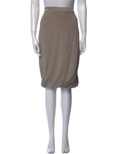 Pre-owned Kristensen Du Nord Silk Knee-length Skirt In Gray