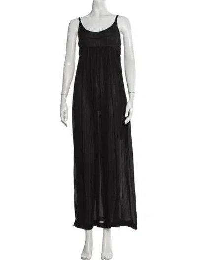Pre-owned Kristensen Du Nord Silk Long Dress In Black