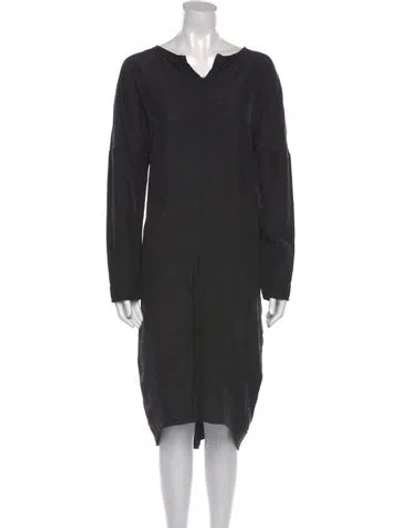 Pre-owned Kristensen Du Nord Silk Midi Length Dress In Black