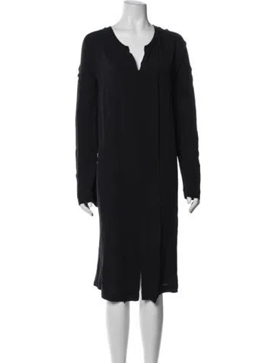 Pre-owned Kristensen Du Nord Silk Midi Length Dress In Blue