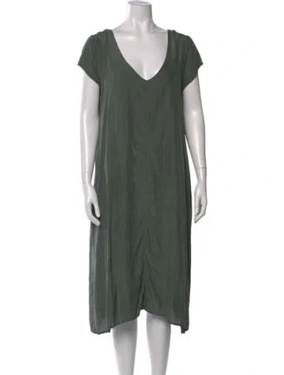 Pre-owned Kristensen Du Nord Silk Midi Length Dress In Green