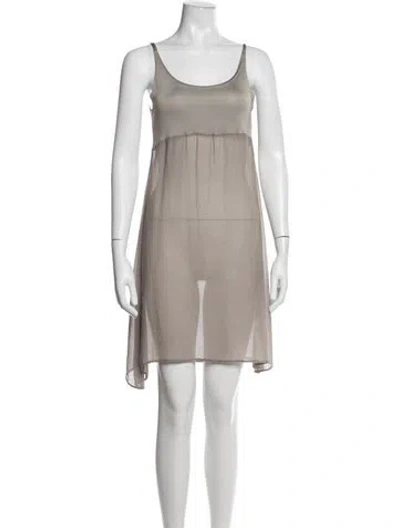 Pre-owned Kristensen Du Nord Silk Mini Dress In Neutral