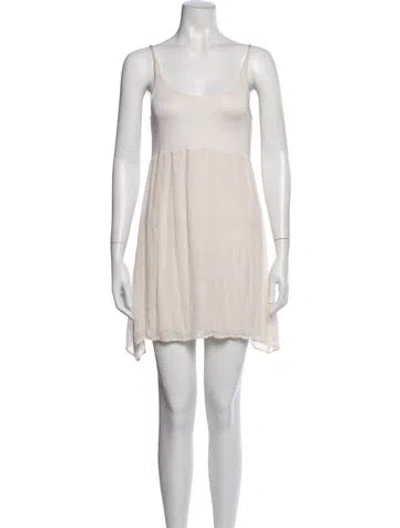 Pre-owned Kristensen Du Nord Silk Mini Dress In White