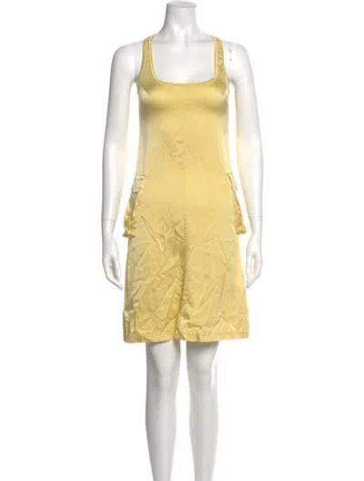 Pre-owned Kristensen Du Nord Silk Mini Dress In Yellow