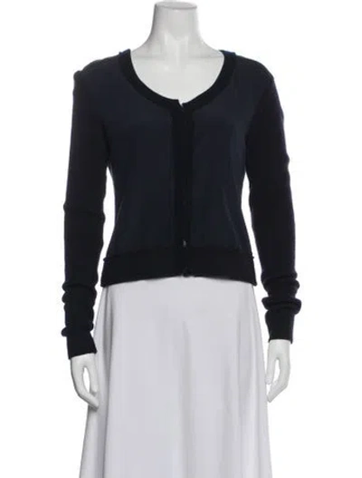 Pre-owned Kristensen Du Nord Silk Scoop Neck Sweater In Black