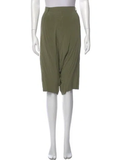 Pre-owned Kristensen Du Nord Silk Wide Leg Pants In Green