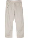 Kristensen Du Nord Straight-leg Cotton-blend Trousers In Neutrals