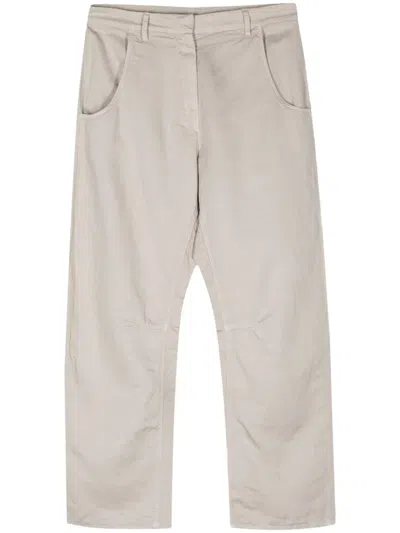 Kristensen Du Nord Straight-leg Cotton-blend Trousers In Neutrals