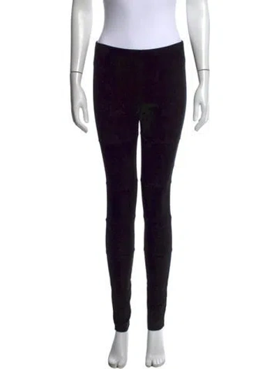 Pre-owned Kristensen Du Nord Suede Skinny Leg Pants In Black