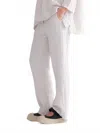 Kristensen Du Nord Wide Leg Linen Pant In Chalk In White