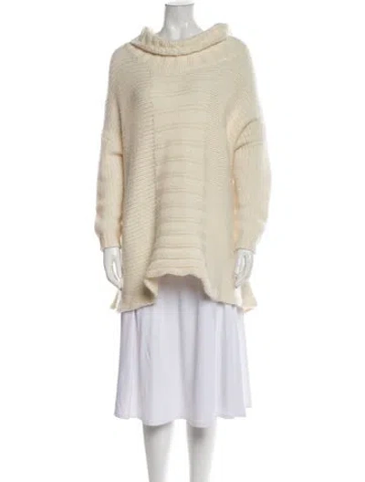 Pre-owned Kristensen Du Nord Wool Cowl Neck Sweater In Neutral
