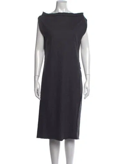 Pre-owned Kristensen Du Nord Wool Midi Length Dress In Grey