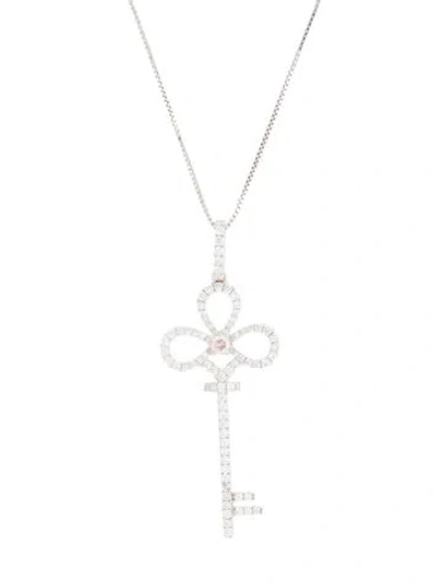 Pre-owned Kristin Hanson 18k Diamond Key Pendant Necklace, 18" In Multi