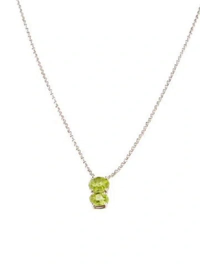 Pre-owned Kristin Hanson 2.09ctw Peridot Pendant Necklace, 18.5" In Multi
