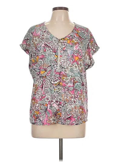 Pre-owned Kristin Nicole Short Sleeve Blouse In Gray