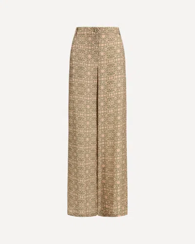 Kristina Ti Floral-print Palazzo Pants In Brown