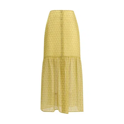 Kristina Ti Leonine Maxi Skirt In Yellow