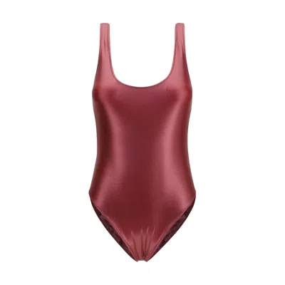 Kristina Ti Bordeaux Polyamide One-piece Swimsuit In Brown