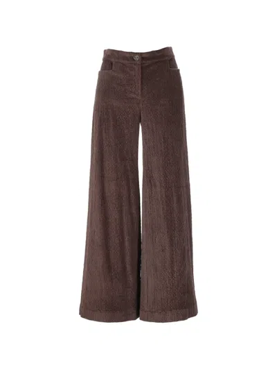 Kristina Ti Corduroy Palazzo Pants In Brown