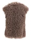 Kristina Ti Faux-fur Sleeveless Vest In Brown