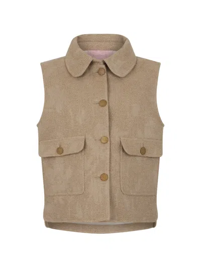 Kristina Ti Flap-pockets Waistcoat In Brown