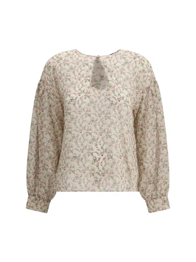 Kristina Ti Floral Print Silk Blouse In Multi