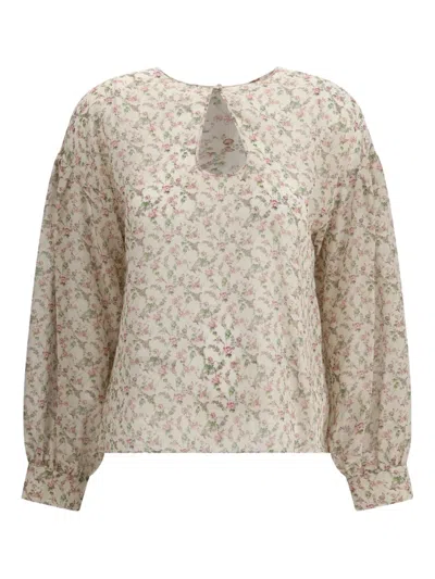 KRISTINA TI FLORAL-PRINT SILK BLOUSE
