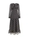 Kristina Ti Ruffled Geometric-print Maxi Dress In Black