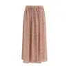 Kristina Ti Foliage-print Button-front Midi Skirt In Pink
