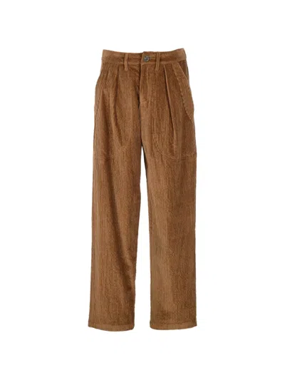 Kristina Ti Cordhose Mit Falten In Braun