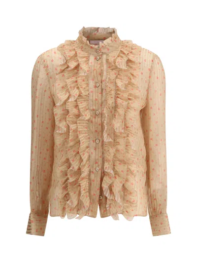 KRISTINA TI ROUCHES SILK BLOUSE