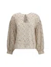 Kristina Ti Floral Print Silk Blouse In Multi
