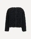 Kristina Ti Plush Curly Polyester Coat In Black