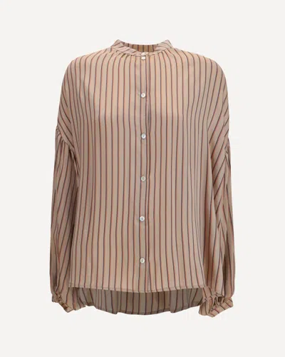 Kristina Ti Silk Blend Striped Shirt In Multicolour