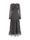 Kristina Ti Ruffled Geometric-print Maxi Dress In Black