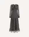 Kristina Ti Ruffled Geometric-print Maxi Dress In Black