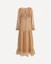 Kristina Ti Isabel Floral-print Ruffled Maxi Dress In Pink