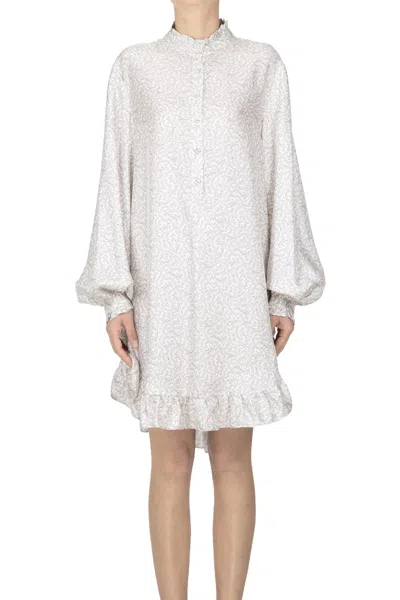 Kristina Ti Silk Tunic Dress In Gray