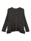 Kristina Ti Speckled Ruffled Sweater In Green