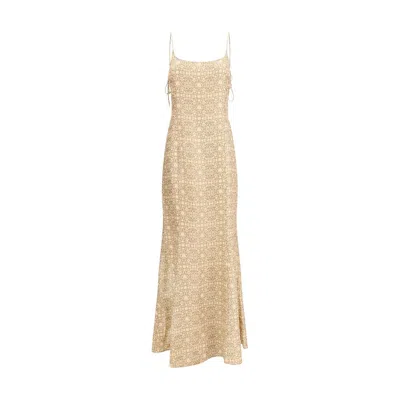 Kristina Ti Viscose Casual Women's Dress In Gold